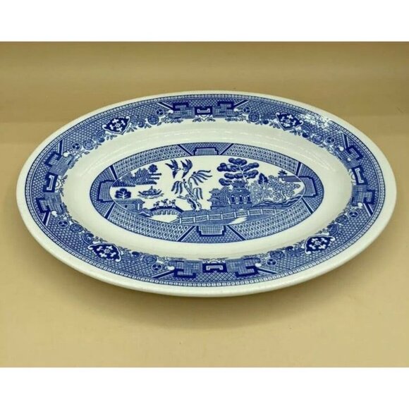 Buffalo China Blue Willow Large Oval Platter 12 1/2" Restaurant Ware - Picture 2 of 9